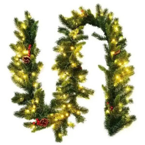 Guirnalda Decorada 100 Luces Led Costway Cm22798 De 2.74m Verde
