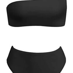 Bikini 2 Piezas Top Un Hombro Y Bottom Cintura Alta Byoauo Negro S