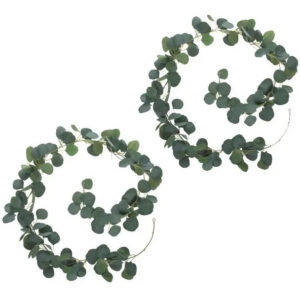 2 Guirnaldas Artificiales De Hojas De Eucalipto De 1.2m C/u