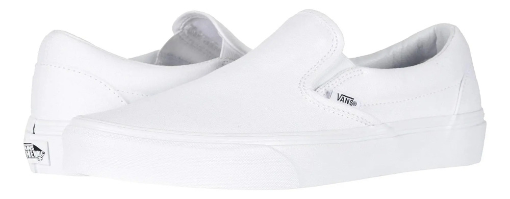 Tenis Originales Vans Classic Slip On True White Mod.499243