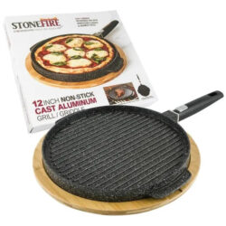 Parrilla Especial Para Asador Marca Stonefire Cn Base Madera Negro