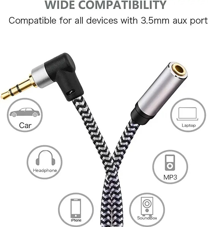 2 Pack Cable De Audio 3.5mm Macho Para Cable Hembra. - Image 3