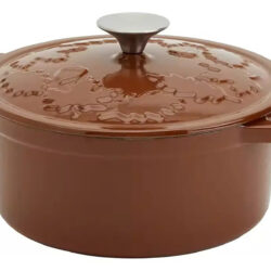 Olla Cacerola Hierro Fundido Esmaltado Horno Holandés 2.8 Lt Color Marrón