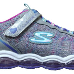 Tenis Skechers Originales Con Luces Led  Glimmer Lights  10833l/ccmt Niñas Gris/multi Geométrico 23.75 Mx