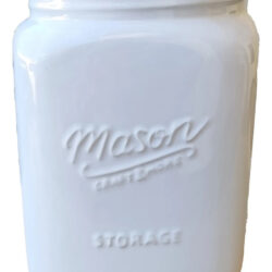 Contenedor De Cerámica Organizador Mesa Adorno Mason 2.8 Lts Blanco