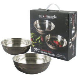 2 Bowls Tazones Gruesos De  Acero Inoxidable  Mix&mingle Acero Inoxidable