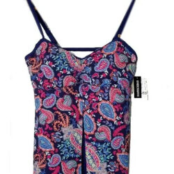 Tankini Manhattan Flower  Bañador Talla 18w Con Varillas Azul / Colores 18w