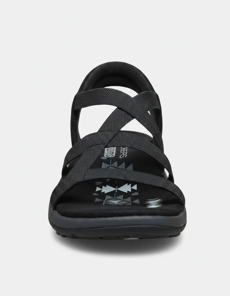 Sandalia Huarache Skechers Dama Stretch Flex 163460/bbk Black Liso 27 Mx - Image 4