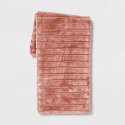 Frazada Manta Reversible Piel Sintética Ultra Suave Rosa Claro