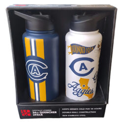 Pack 2 Termos De Acero Uc Davis Agguies 18/8 Horas 1 Litro Azul Marino/blanco