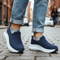 Tenis Skechers Caballero Mod.arch Confort Flex 66751s Navy Azul Liso 29 Mx