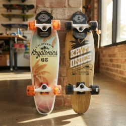 2 Patinetas Kryptonics Mini Crusier Mod. Palm Tree Y Malibu Naranja Y Negra Na