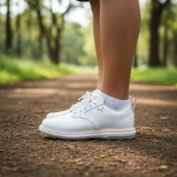 Zapato Tenis Para Golf Puma  Dama Mod. Avant 2 Wmns Wht/pink Blanco Liso 25 Mx